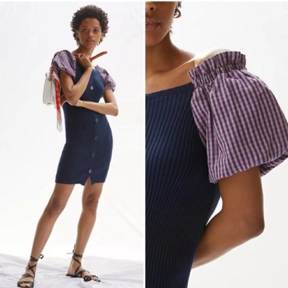 NWT Anthropologie Maeve Puff-Sleeved Mini Dress Small